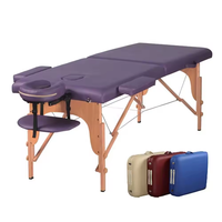 Table de Massage Portable Légère à 2 Sections avec Sac de Transport