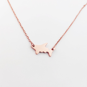 Stainless Steel Cute Shark Charm Necklace Jewelry 18K Gold Plated Mini Jaws Jewelry Silver White Sharks for Sea <strong>Animal</strong> <strong>Lovers</strong> - Product Image 2