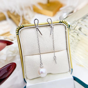 S925 Silver DIY <b>Pearl</b> Accessories Empty Stand Simple Earstring <b>Earrings</b> 7-10mm Beads Product Category <b>Pearl</b> <b>Earrings</b> Model 21406 - Product Image 1