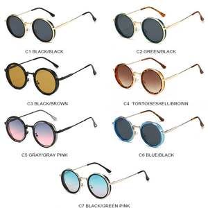 Gafas de Sol Redondas con Logotipo Personalizado, Moda Retro 2025, para Hombre y Mujer, Aleación Punk, Degradado, Protección UV400, Montura Grande - Product Image 5