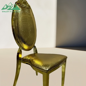 Chaise de banquet de luxe Wayon en acier inoxydable doré durable, dossier moderne, <span class=keywords><strong>pour</strong></span> hôtel, <span class=keywords><strong>mariage</strong></span>, restaurant, salon, <span class=keywords><strong>villa</strong></span> - Product Image 3