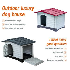 Casa para Perros Grande, Moderna, de Plástico Sólido de Lujo para Exteriores, Resistente a la Intemperie, Base Elevada, Ventilación, Diseño Tipo Toca de Árbol, para Todo Tipo de Clima - Product Image 5