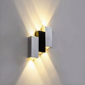 6W <b>Silver</b> Decorative LED Stair Wall <b>Lamp</b> Aluminum Base Home Nightlight with Fancy Lights - Product Image 3