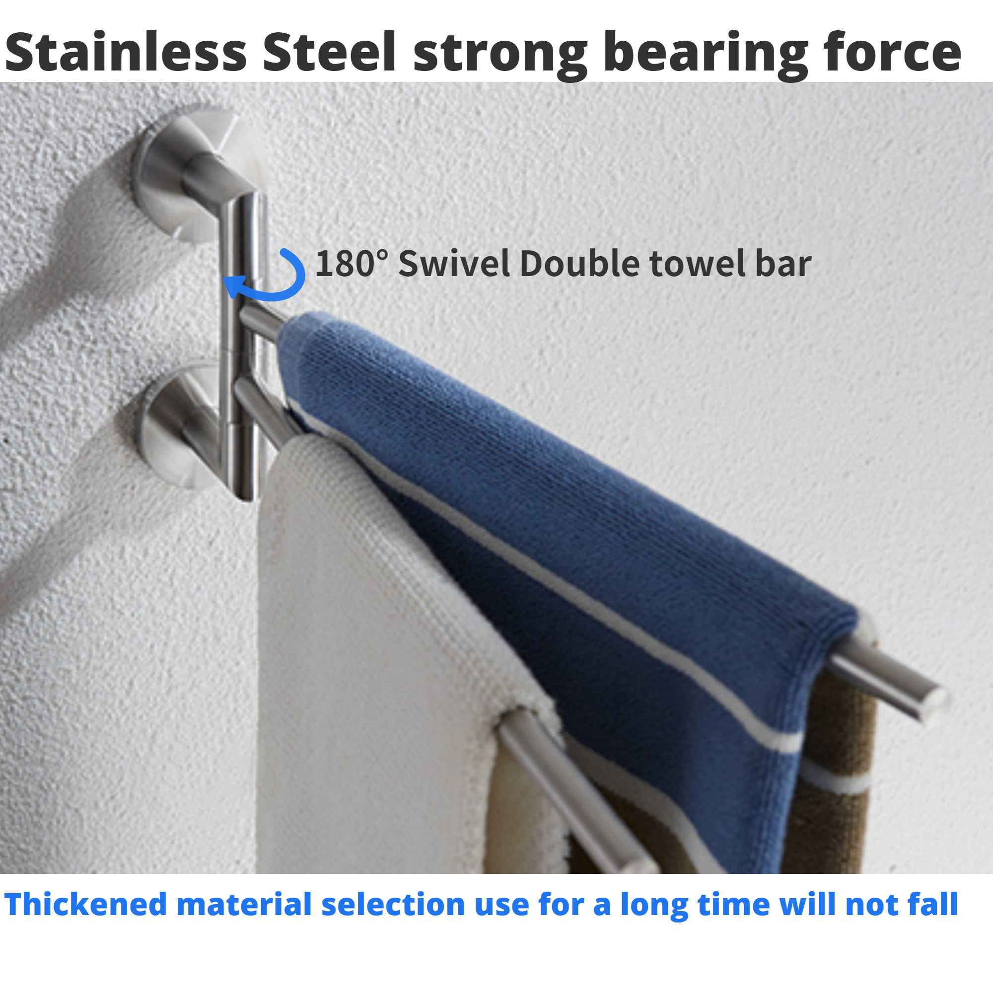 Multifunction Bathroom Towel Bars Wall Mounted Movable Rotary 24 Inch Swivel Towel Bar