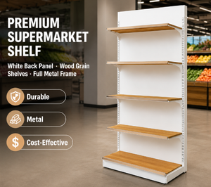 Estante de Exhibición Metálico Blanco Resistente Personalizado al por Mayor para Supermercados, Estante de Hierro de Doble Cara de Carga Ligera Independiente de 10 Niveles para Tiendas - Product Image 2