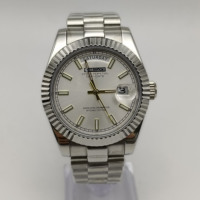Montre mécanique automatique à date et jour Miyota8285 avec bracelet en acier inoxydable lumineux pour homme, best-seller