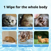 Lingettes pour animaux de compagnie (chats et chiens) – Nettoyage et toilettage – Sans alcool, eau purifiée – Multi-usages pour pattes et oreilles – Fournitures et accessoires doux pour usage quotidien
