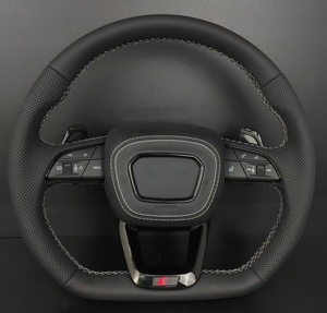 <span class=keywords><strong>Volant</strong></span> de direction personnalisé en cuir perforé noir, plat, avec logo <span class=keywords><strong>S</strong></span>, boutons multifonctions, <span class=keywords><strong>Audi</strong></span> <span class=keywords><strong>S</strong></span> <span class=keywords><strong>Line</strong></span> A/Q/<span class=keywords><strong>S</strong></span>/RS Series RS3 Q5 - Product Image 1
