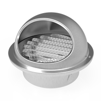 Persiennes d'air externe à paroi circulaire en acier inoxydable, couvercle de ventilation de champignon d'air étanche rond avec maille anti-insectes