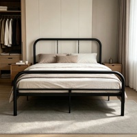 Ensemble de cadre de lit en acier de luxe moderne, tailles simple, double, king et queen, durable et démontable, pour appartement, hôpital, hôtel et école