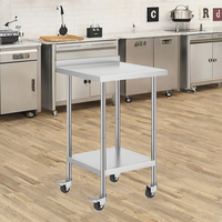 Zwaarbelastbaar professioneel roestvrijstalen werktafel voor restaurantkeuken, voorbereidingswerk, onderplank, NSF gecertificeerd, 300 kg/m belastbaarheid