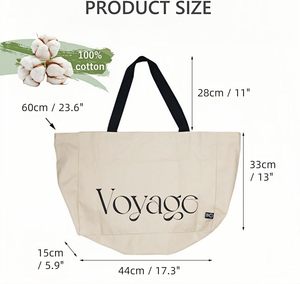 <span class=keywords><strong>Bolsa</strong></span> de Lona Grande con Cierre y Bolsillo, Diseño Personalizado con Logotipo y Letras, para Compras, para Hombres y Mujeres, Suministro Directo de Fábrica - Product Image 2