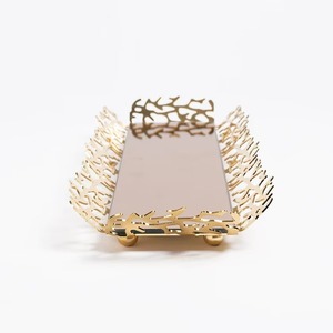 Plateau rectangulaire en aluminium, best-seller, pour la décoration de table à la maison, au bureau, à l'hôtel, au restaurant et comme cadeau, disponible à bon prix - Product Image 2