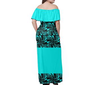 Robe Sexy de style musulman, jupe pour femme, décontractée, épaules dénudées, à volants, sans bretelles, couleur Turquoise, nouvelle collection - Product Image 2