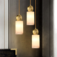 Lámpara Colgante de Mármol Minimalista Moderna Nórdica de Latón Dorado de Lujo para Sala de Estar, Gran Venta