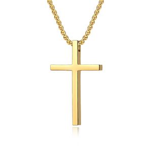 Collier Croix Simple et Tendance en Acier Inoxydable Personnalisable, Plaqué <span class=keywords><strong>Or</strong></span> PVD Argent et Noir, Pendentif Croix - Product Image 5