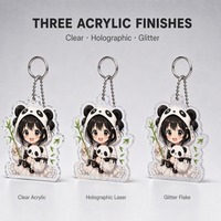 Porte-clés en acrylique mignon style anime, 3 mm, fabrication OEM, vente en gros, chaîne à billes, forme découpée personnalisée, léger et durable