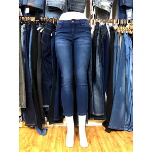 Leftover Branded Labels Ready Made Ladies Women's Skinny Fit Used Jeans Stretch High Waist Denim Jegging Pockets Stocklot