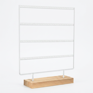 88 Holes & 4 Layers Modern Anti-Tarnish Metal Shelves Earring Organizer <b>Display</b> Holder Stand for Hanging Earrings - Product Image 1