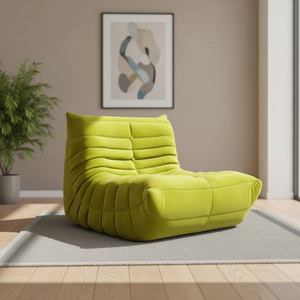 Divano Pieghevole Curvo per Pigri Selezionati con Cura, Stile Nordico, Monoposto, Rivestimento in Flanella, per Esterni, Camera da Letto, Relax, Pausa Pranzo - Product Image 5