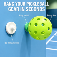 Support mural pour raquettes de pickleball, fixation adhésive sans perçage, durable, pour entraînement, rangement de raquettes, balles, chapeaux, serviettes, maison, salle de sport, garage