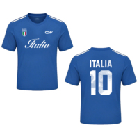 Maillot de football personnalisé 2026 – Tenue de supporter Coupe d'Europe – Maillot de football bleu Italie 10 pour homme – Vêtement d'entraînement