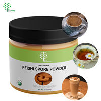 Extrait de champignon Reishi en poudre de spores brisées OEM, certifié biologique ISO, avec étiquette privée, bouteille de 60g, emballé sous vide, 2% de triperpénoïdes