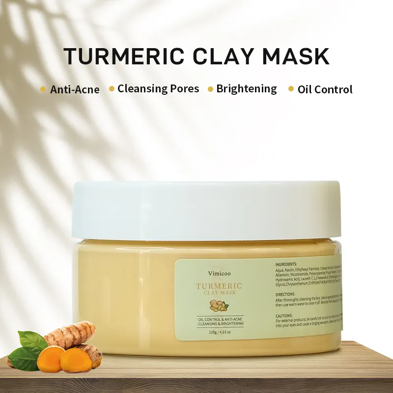 Korean Skin Care Tumeric Mask Private Label Natural Face Brightening Deep Cleansing Turmeric Clay Facial Mask