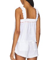 Ensemble deux pièces personnalisé avec logo, débardeur et short contrastants, tenue décontractée, pyjama pour femme