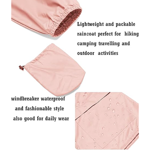 CONMR <strong>Women's</strong> Lightweight <strong>Packaway</strong> Rain <strong>Jacket</strong> Waterproof Outdoor Hooded Coat With Zipper Closure Carry Pouch Summer Casual Wear - Product Image 6
