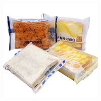 Sachet plat transparent personnalisable à fermeture arrière, emballage individuel transparent à ouverture facile pour donuts, gaufres, biscuits, produits de boulangerie et snacks