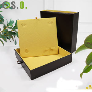 <b>Black</b> High Quality Wholesale Imitation Leather Paper Wedding Gift Custom Jewellery Packaging Jewelry <b>Box</b> - Product Image 5