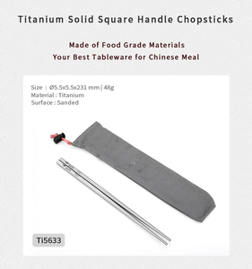 Durable Solid Square Handle Titanium <b>Chopsticks</b>-Eco-Friendly <b>Reusable</b> Silver Gray Sandblasted Modern Minimalist Utensils for - Product Image 5