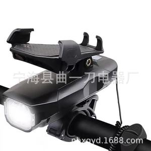 Phare de vélo rechargeable à LED avec support de téléphone et klaxon, accessoires de cyclisme, étanche IPX4, 4 modes - Product Image 3