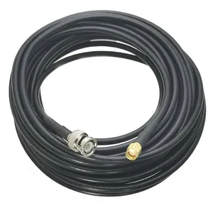 Flat-Rg6 Rg178 Lmr200 Lmr195 Bnc konektor Cctv Video Pv Rf kabel Jumper optik kabel koaksial pemasok perakitan 20Cm