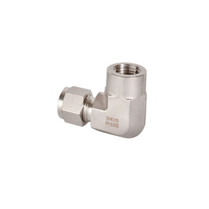 Raccord coudé en acier inoxydable ROKE, de 1/16 à 2 pouces, pour tuyau hydraulique, filetage interne, double ferrule - Product Image 1