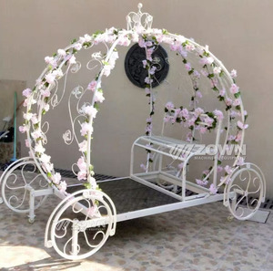 Carruaje de Calabaza Floral Princesa sin Motor para Bodas al Aire Libre, Vehículo Turístico para Fondo de Escenario - Product Image 1