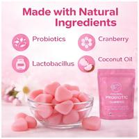 Fabricant OEM de suppléments nutritionnels personnalisés : 60 gommes probiotiques pour femmes, équilibre de la flore lactique, marque privée