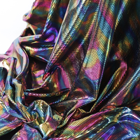 Dichter Glänzender Glasartiger Irisierender Hologramm-Metallfolien-Stoff, Atmungsaktiv, 4-Wege-Stretch, Poly-Spandex-Gewebe für Outdoor-Aktivitäten für Mädchen