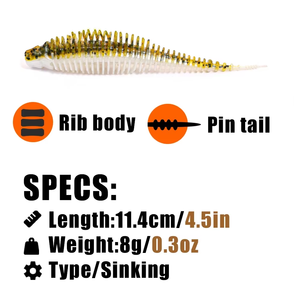 Señuelos blandos <span class=keywords><strong>de</strong></span> 114 mm tipo <span class=keywords><strong>gusano</strong></span> para pesca <span class=keywords><strong>de</strong></span> perca y lubina, señuelos Senko Wacky Stick para Drop Rig - Product Image 2