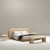 Ensembles de meubles de chambre à coucher nouveau design, lit king size, lits rembourrés modernes en tissu