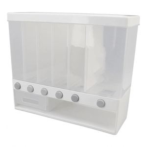 <b>Kitchen</b> <b>Storage</b> Organizer Cereal Dry Food Container Wall Mounted Grain <b>Storage</b> <b>Box</b> Rice Dispenser 6 Grids - Product Image 1