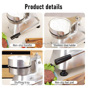Máquina Manual para Hacer Hamburguesas de Acero Inoxidable Yunqingtech, Máquina Comercial para Formar Hamburguesas - Product Image 6