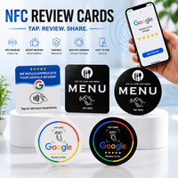 Carte de menu carrée NFC Google Review, support portable en PVC, panneau de signage pour laisser un avis, pour commerces, salons, restaurants, entreprise, Ntag215