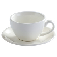 Taza de Café de Porcelana de Lujo con Logotipo Personalizado, Juego de Taza y Platillo para Cappuccino de 220 ml para Cafetería y Hotel