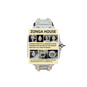 Reloj ZONGA HOUSE de Lujo con Diamantes Moissanite, Caja de Cristal Analógico de 41 mm, Movimiento Automático, Acero Inoxidable, Estilo Hip Hop para Hombre, Correa de 20 mm - Product Image 1