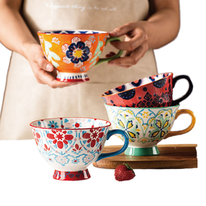 Set di Tazze per Tè al <span class=keywords><strong>Latte</strong></span> in Porcellana Dipinte a Mano con Design Creativo M, Tazza da Caffè in Ceramica Personalizzata Fatta a Mano - Product Image 1