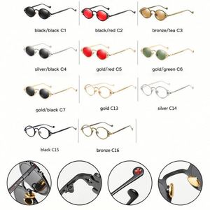 แว่นกันแดดทรงรีเล็กสไตล์เรโทรสุดยูนีคสำหรับผู้หญิงและผู้ชาย วัสดุโลหะ สไตล์สตีมพังก์ รุ่นใหม่ล่าสุด ปี 2022 - Product Image 4