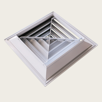 Diffuseur d'air mural carré personnalisable 600x600mm, flux d'air multidirectionnel, grille de ventilation moderne en alliage d'aluminium pour hôtels et hôpitaux