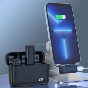 TNH LM-K13 Mini Lavalier Clip <span class=keywords><strong>sur</strong></span> Mic Microphone à revers sans fil avec étui de charge pour Smart Phone Vlog Tiktok Recording - Product Image 2